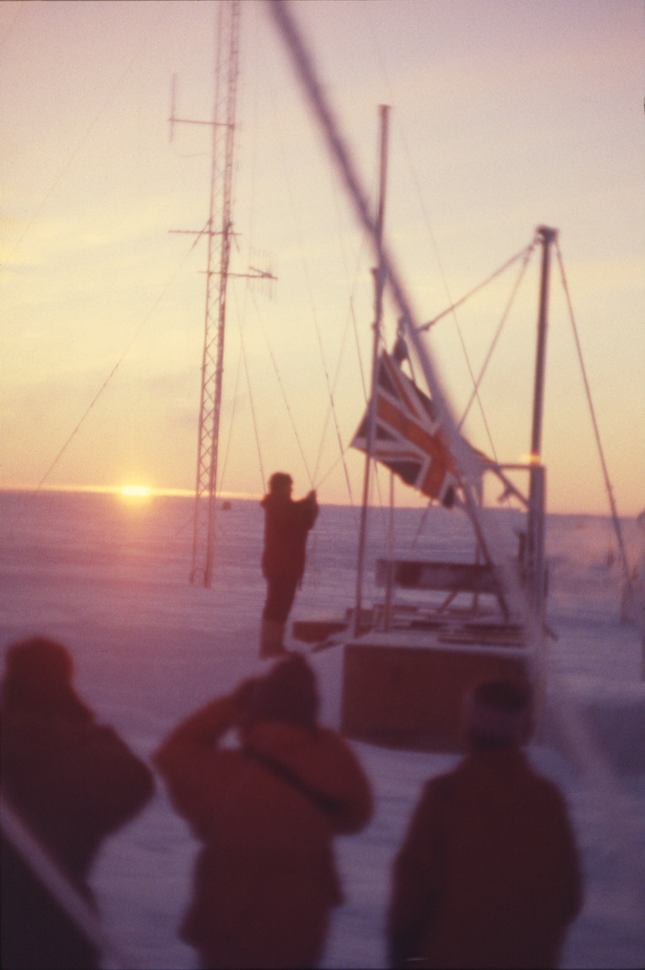 Lowering the flag